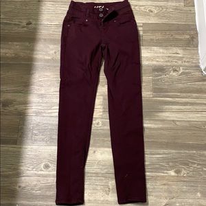 High-Rise Burgundy Jeans